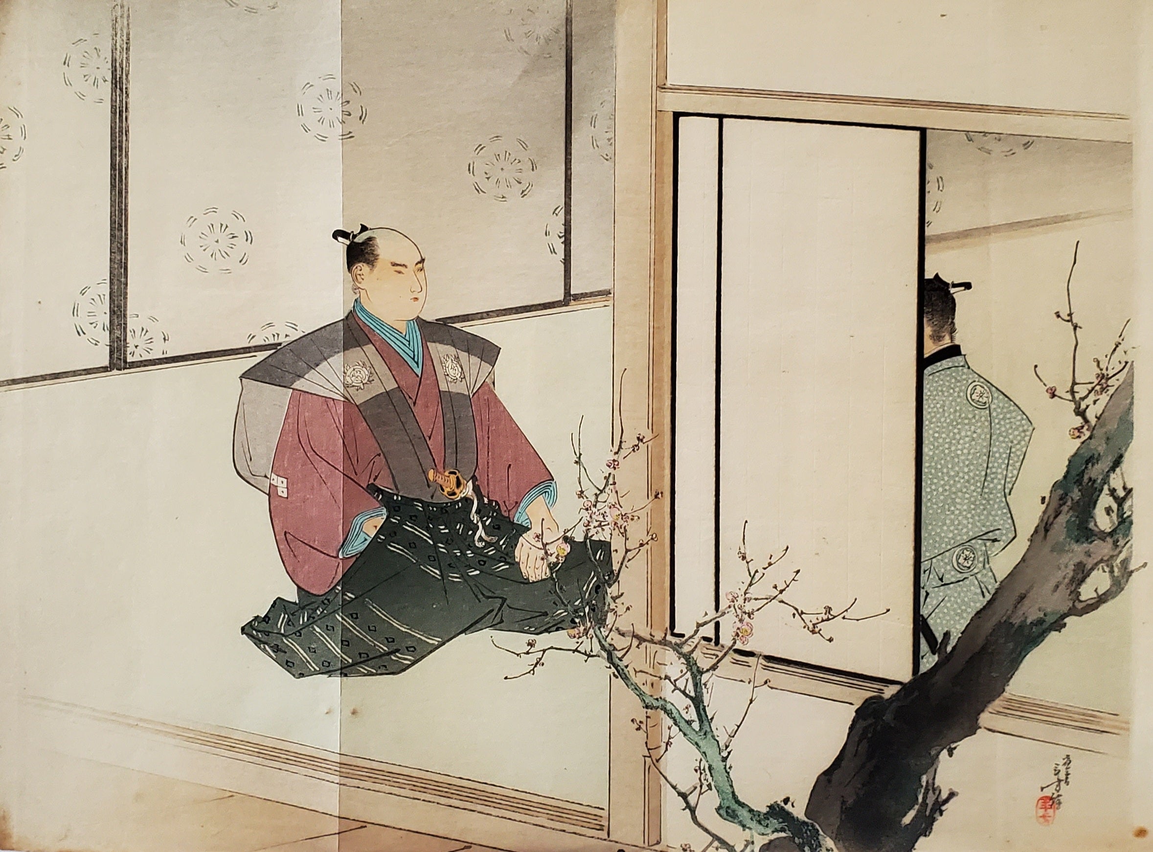 真作保証】水野年方 口絵 A Mizuno Toshikata Kuchie Japanese woodcut