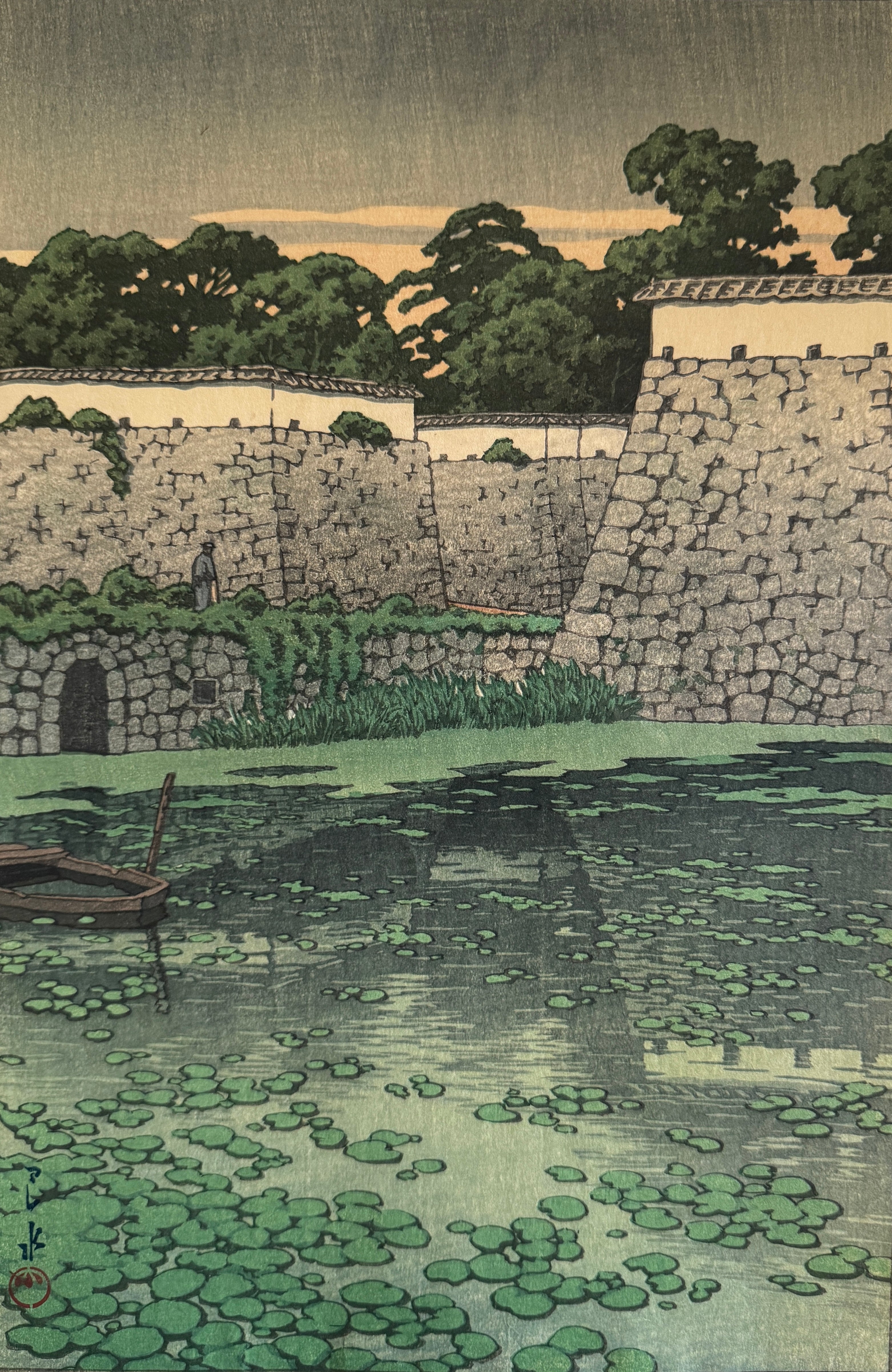 有名国際展作家「Biburyの古民家」真作保証 ,F4,英国,風景画,小原