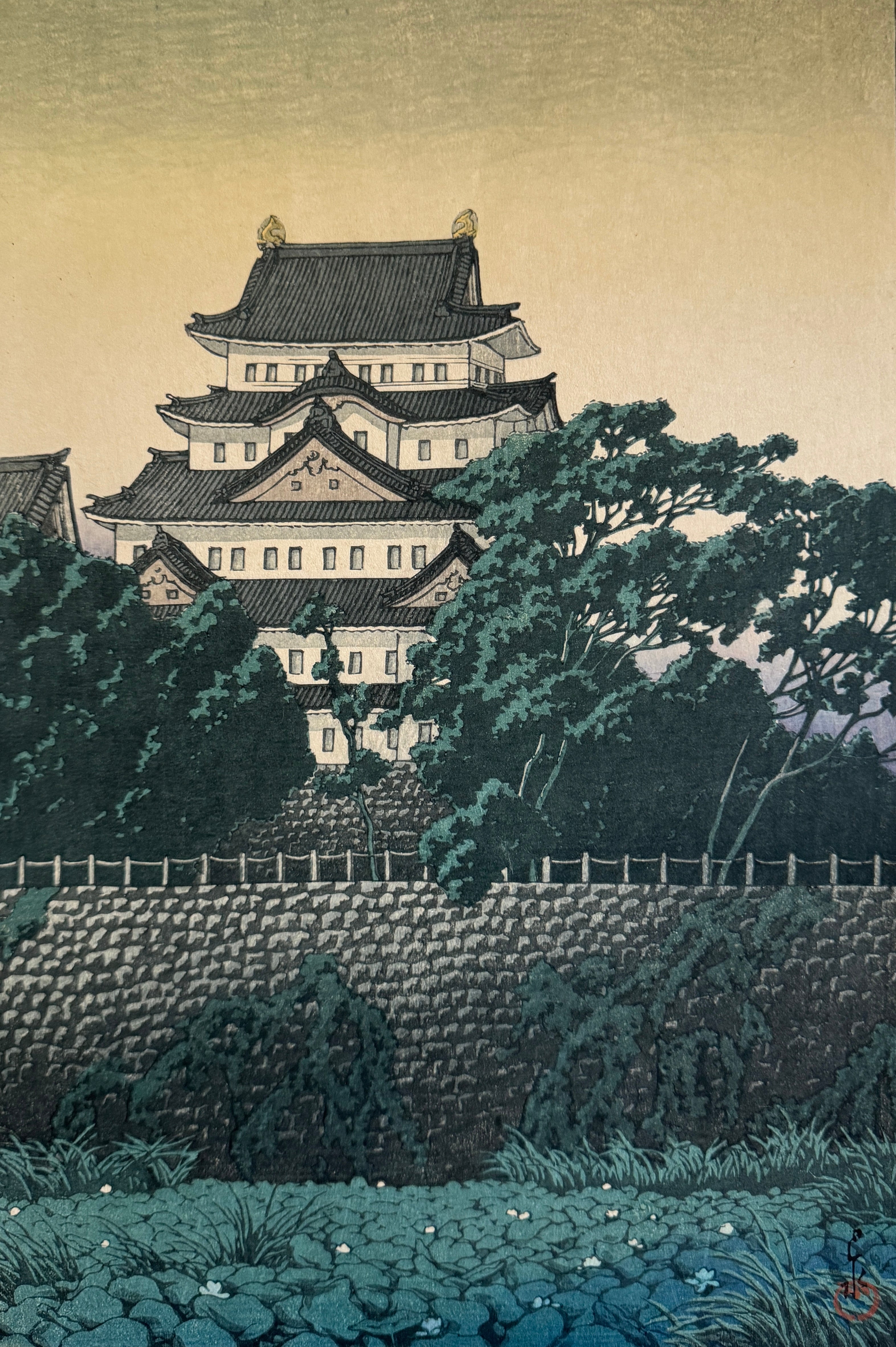 魅力の 真作保証】川瀬巴水 名古屋城址 Kawase Hasui Nagoya Castle その他