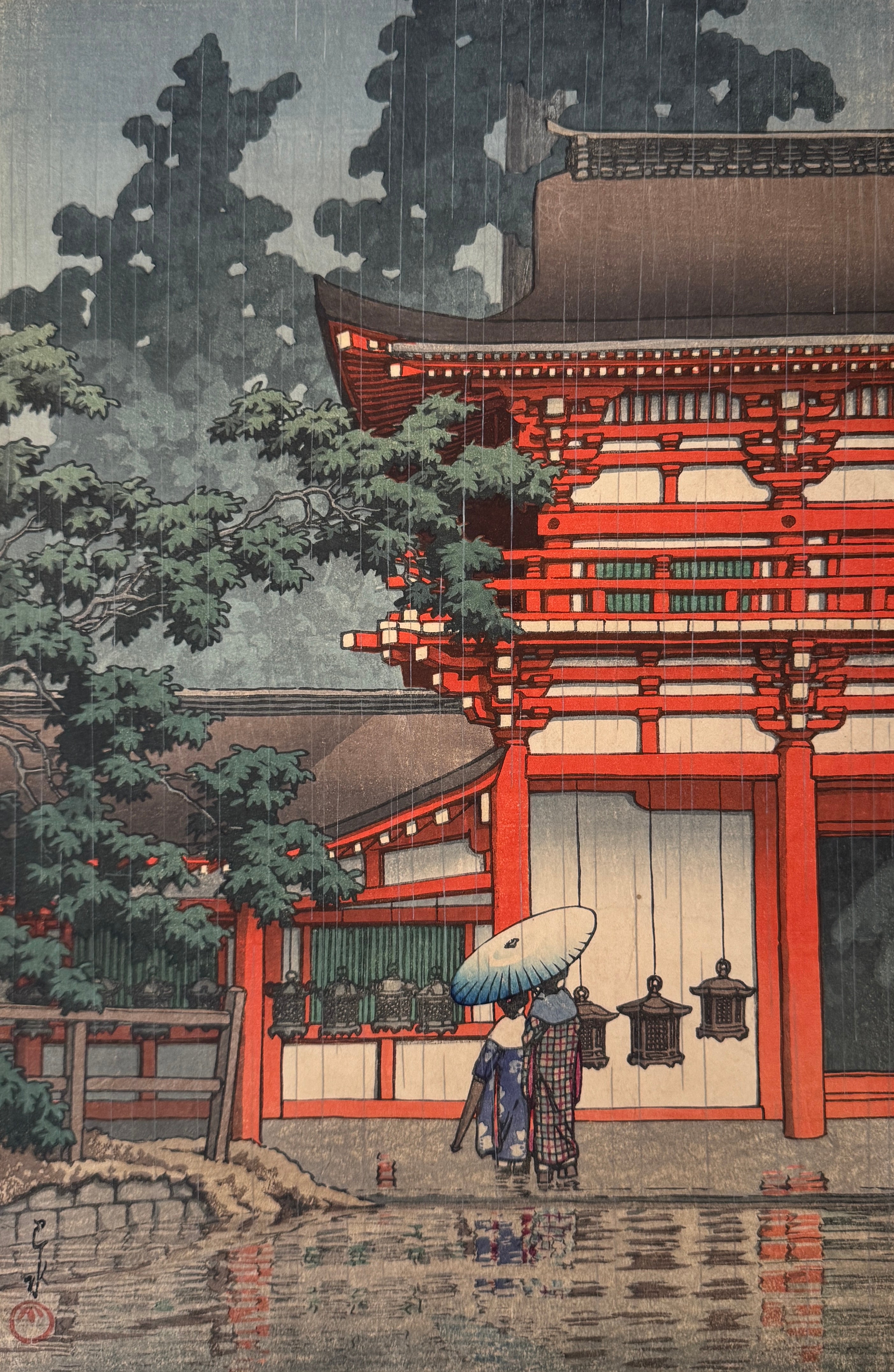 真作保証】川瀬巴水 奈良春日大社 Kawase Hasui Kasuga Shrine,Nara