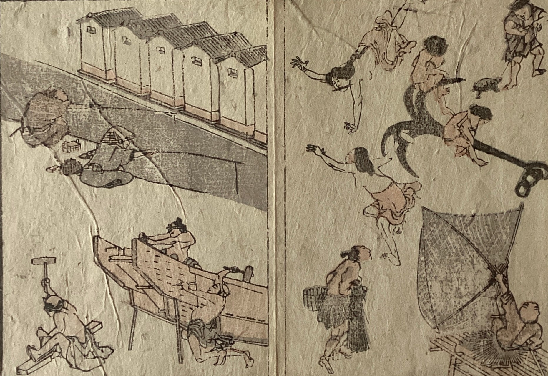 真作保証】葛飾北斎 北斎漫画 HOKUSAI JAPANESE WOODCUT PRINT EDO