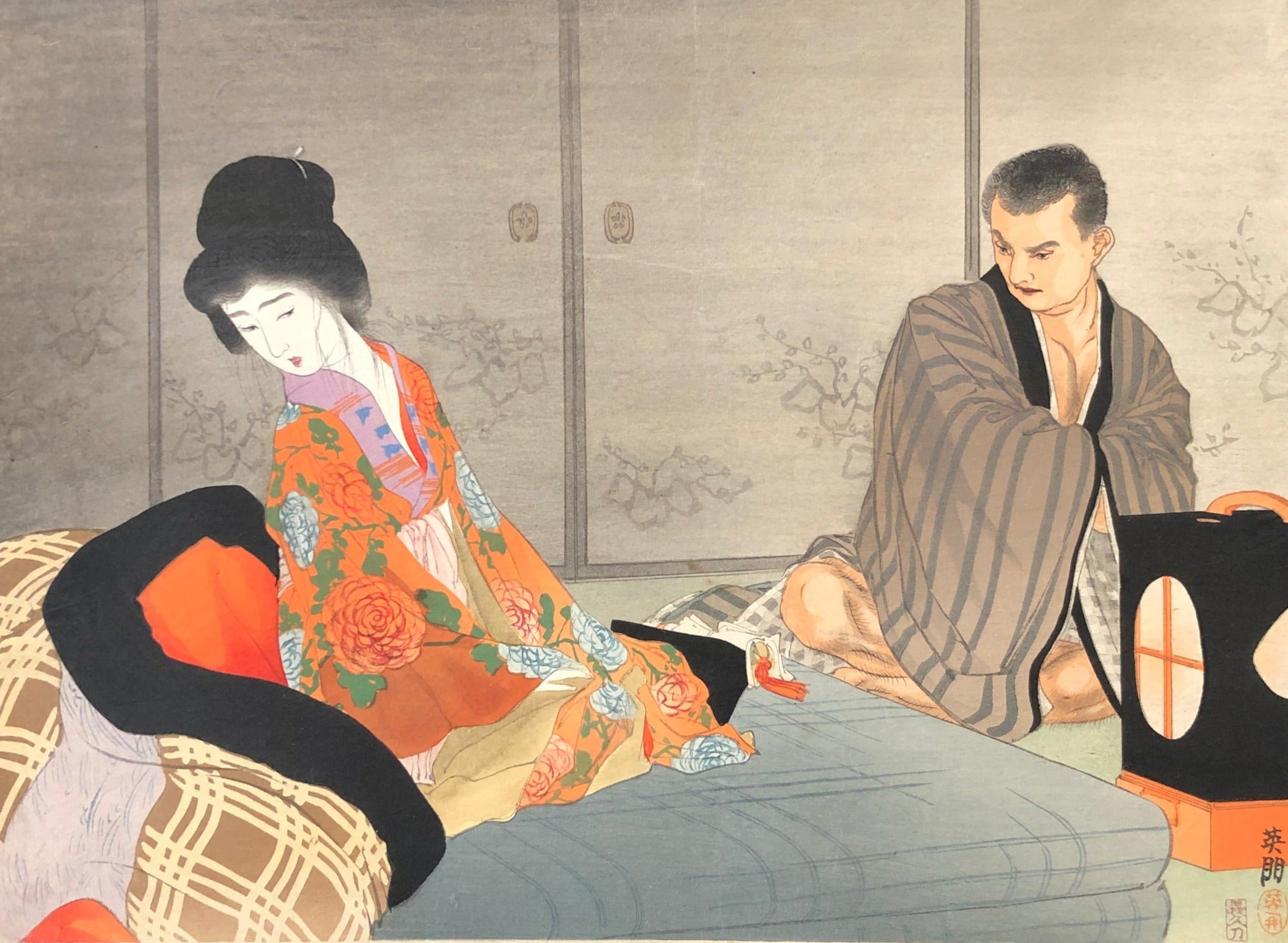 真作保証】鰭崎英朋 木版口絵 Jirezaki Eiho Japanese woodblock
