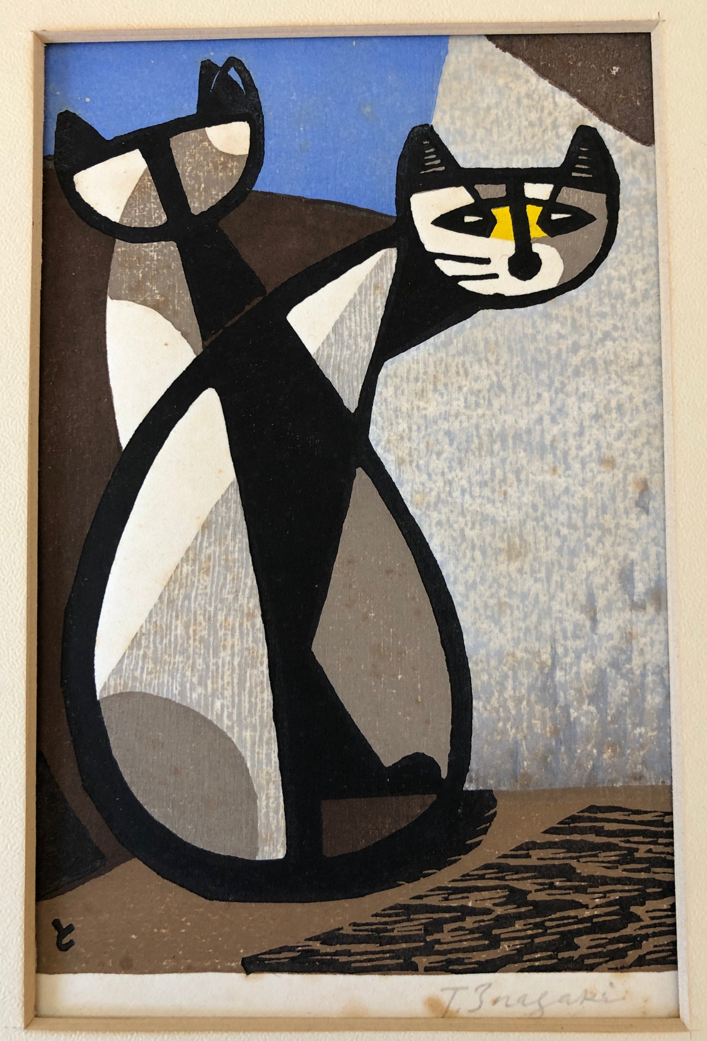 稲垣知雄1972年作品「夕暮の猫」版画 | 禅林堂