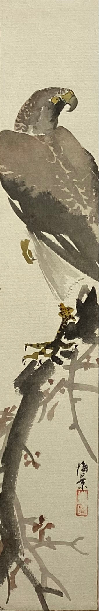 【真作保証】梅景　肉筆画　短冊１