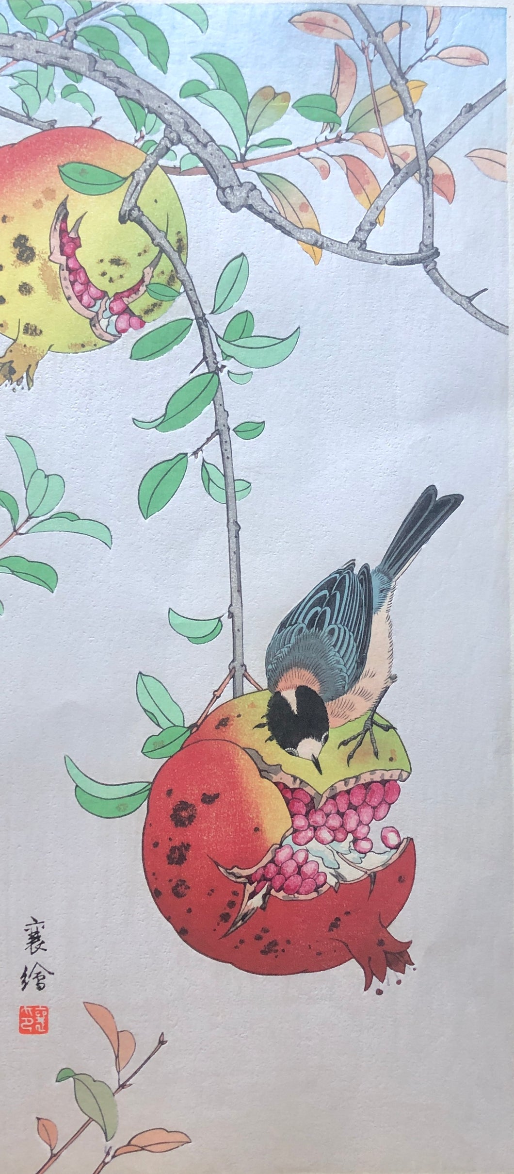 【真作保証】橋本襄　木版画　花鳥画