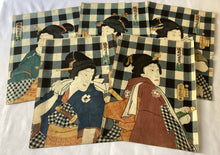 画像をギャラリービューアに読み込む, 【真作保証】豊国　縞揃噂弁慶　五枚組
