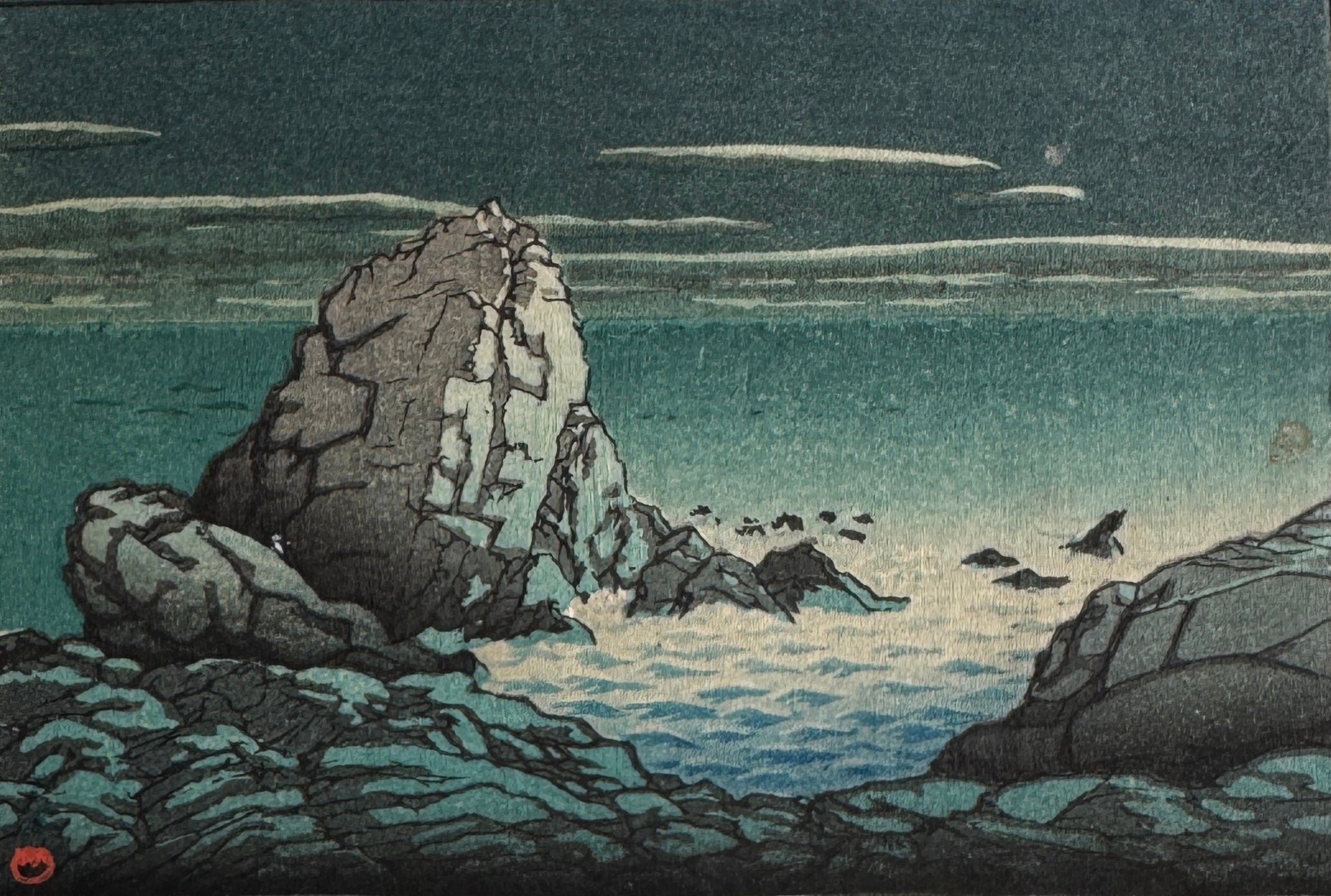 川瀬巴水、【塩原畑下り】、希少画集画、状態良好、新品額 額装付、送料無料 楽天市場】【川瀬巴水 絵画アートポスター】塩原の雪滝(600mm