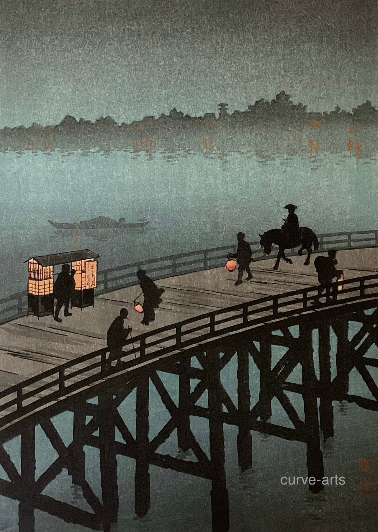 円山応挙、葛飾北斎筆　古法純手摺木版画　『浮世絵表情美⑤⑦』額装2枚セット 手彫り手摺り木版画｜【公式オンラインショップ】京都徳力版画館｜版画