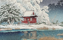 Load image into Gallery viewer, 【Genuine guarantee】 Kawase Hasui, Snow at Inokashira Benten shrine precinct, 1929
