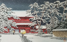 Load image into Gallery viewer, 【Genuine guarantee】 Kawase Hasui, Snow at Zojo Temple, 1929
