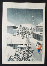 Load image into Gallery viewer, 【Genuine guarantee】 Kawase Hasui, Snow at Dichi, 1925
