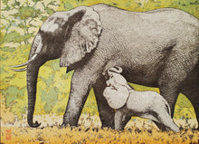 画像をギャラリービューアに読み込む, 【真作保証】吉田遠志　Elephants　

