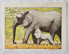 画像をギャラリービューアに読み込む, 【真作保証】吉田遠志　Elephants　
