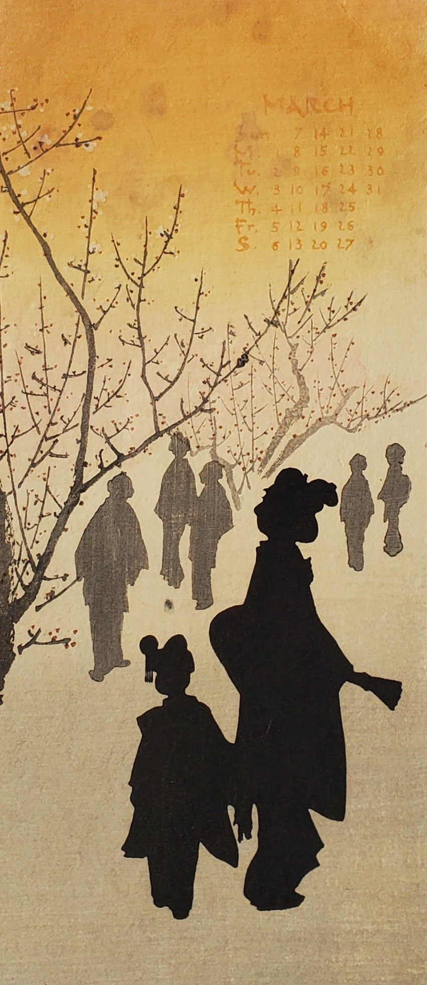 【真作保証】庄田耕峯　影絵短冊　