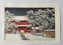 画像をギャラリービューアに読み込む, 【真作保証】川瀬巴水　雪の増上寺　
