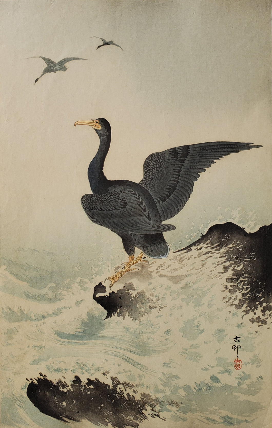【真作保証】小原古邨　鵜　