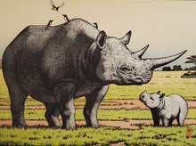 画像をギャラリービューアに読み込む, 【真作保証】吉田遠志　Rhinoceros
