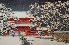 画像をギャラリービューアに読み込む, 【真作保証】川瀬巴水　雪の増上寺　

