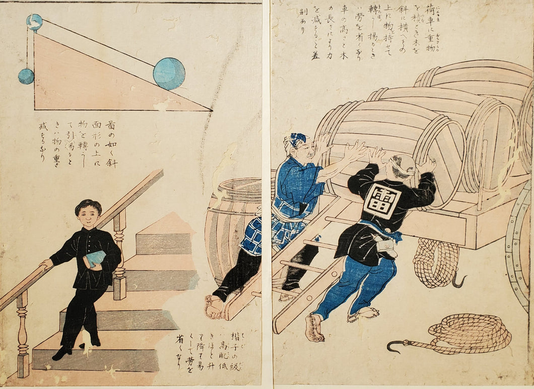 【真作保証】教育用絵画　明治初年幼童絵図解　２