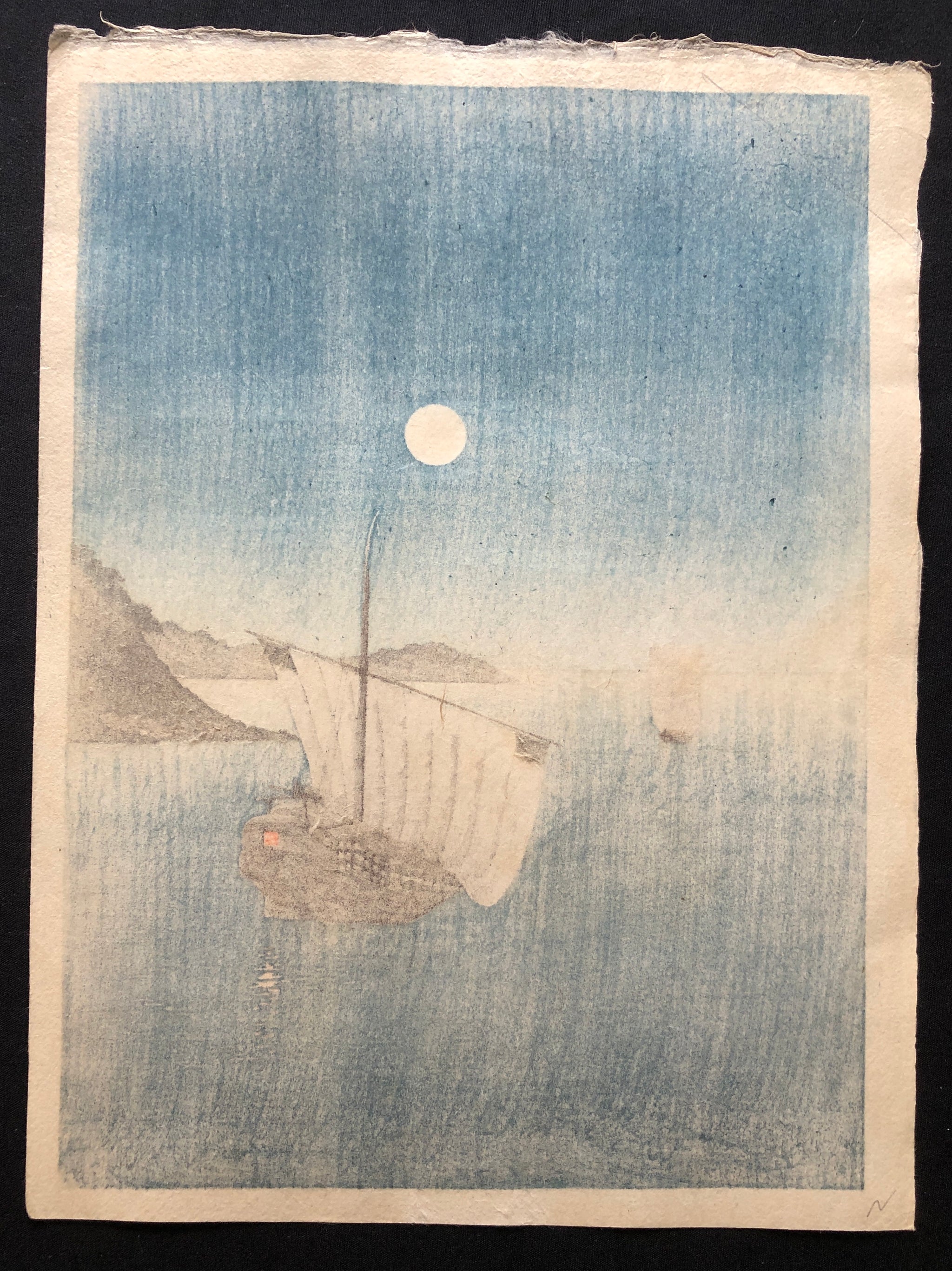 リタ・アスフォー『ブルーベース』版画【真作保証】 絵画 真作保証】川瀬巴水 春の月（二宮海岸）在庫はお問い合わせ