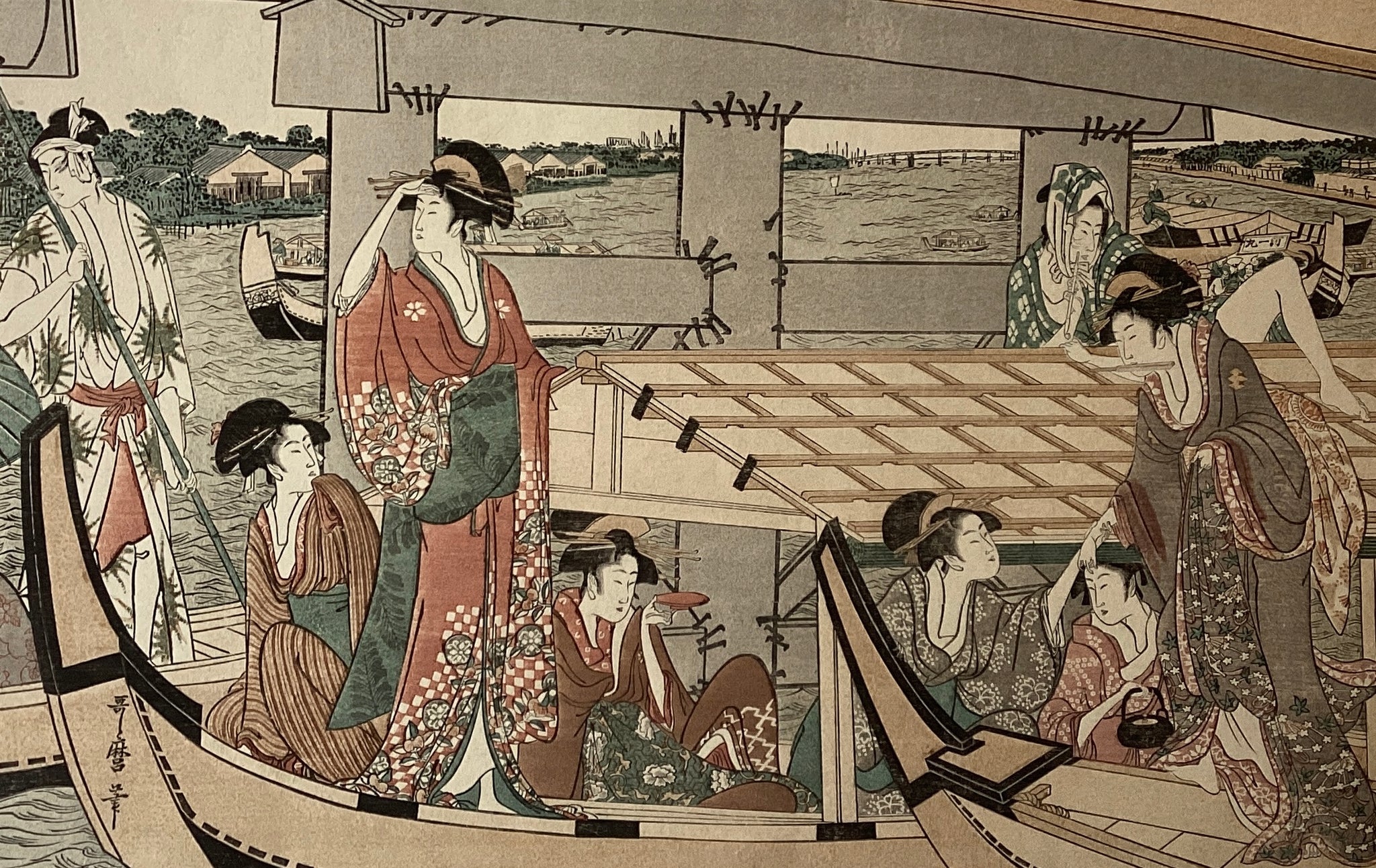 模写】【S8】杏樵「銘作左小刀京人形」絹本 大幅 金泥 浮世絵 美人画