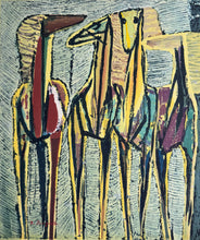 画像をギャラリービューアに読み込む, 【真作保証】丹下冨士男　馬の群れ
