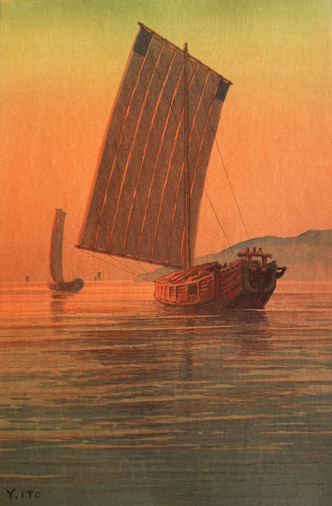 【真作保証】伊藤雄半　Evening Glow
