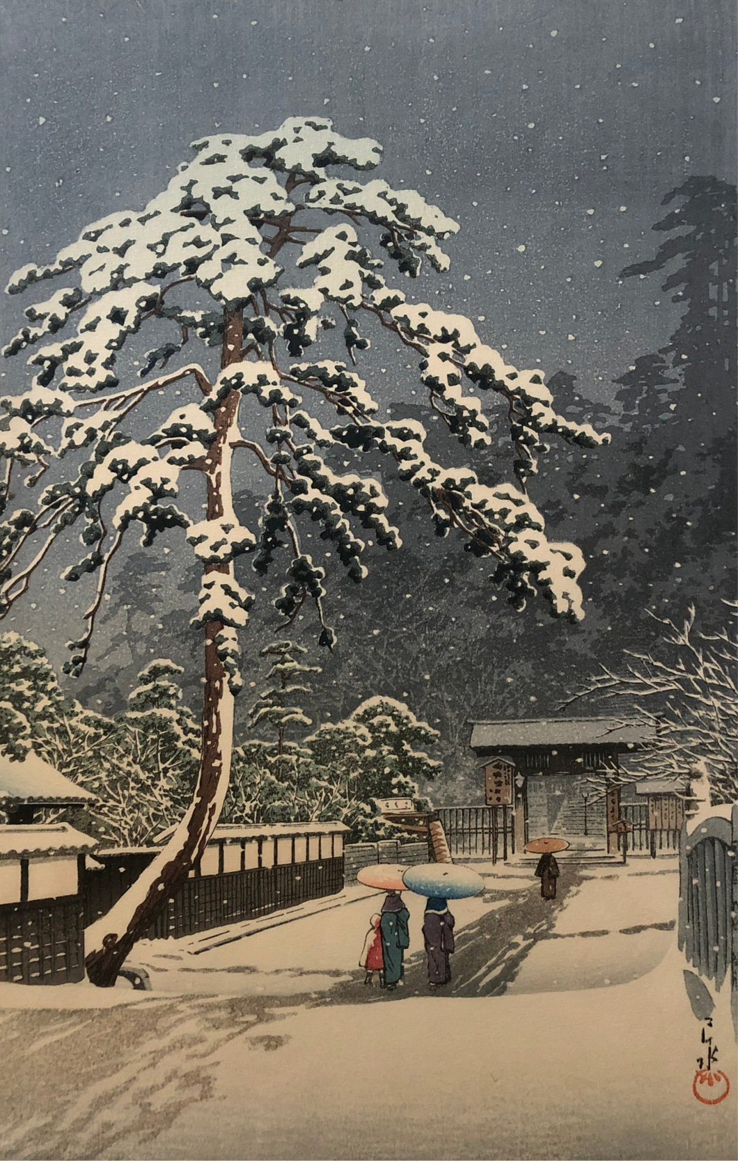 【Genuine guarantee】Kawase Hasui, Honmon Temple, Ikegami