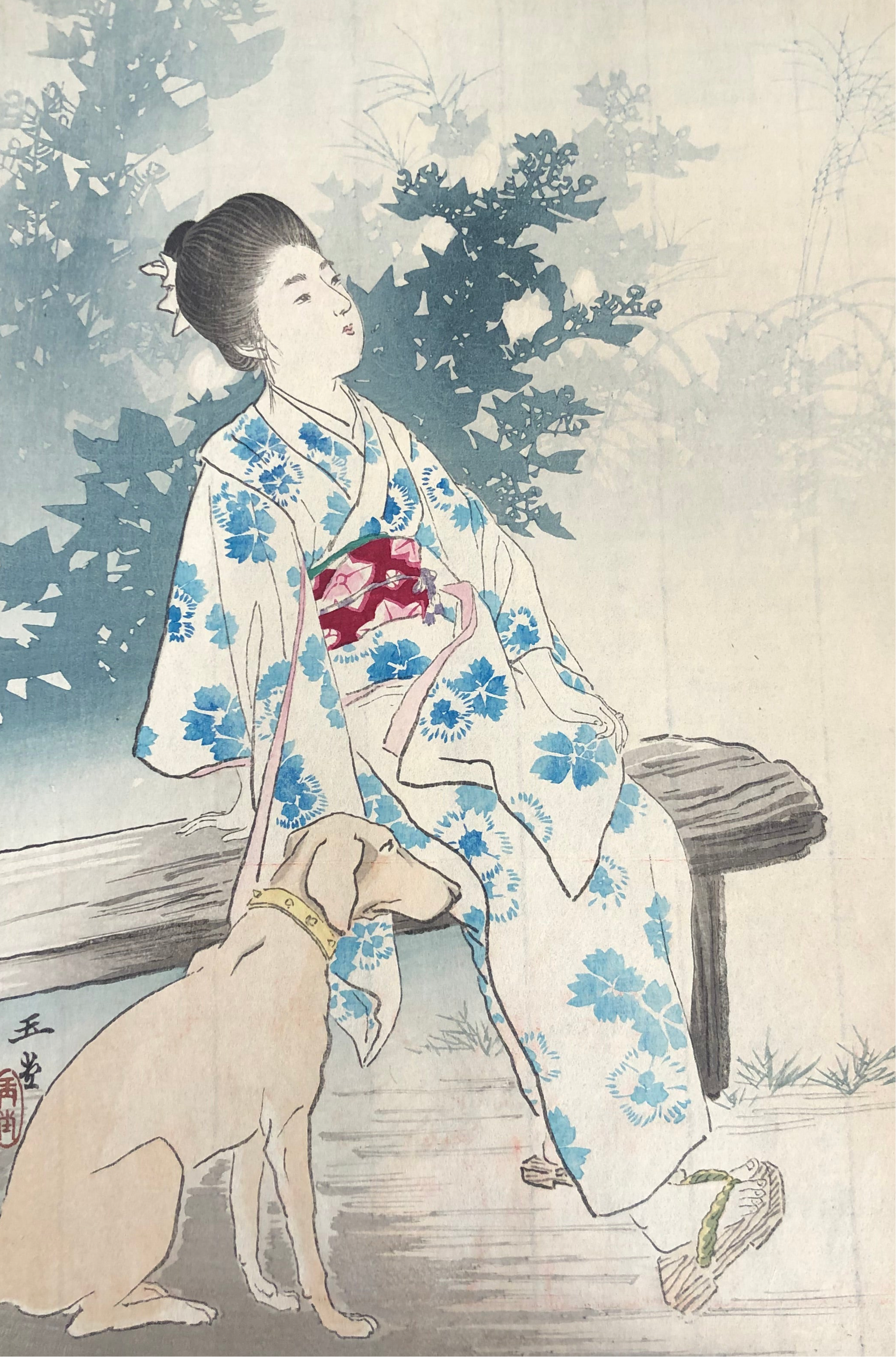 真作保証】川合玉堂 木版口絵 Kawai gyokudo Japanese woodblock print