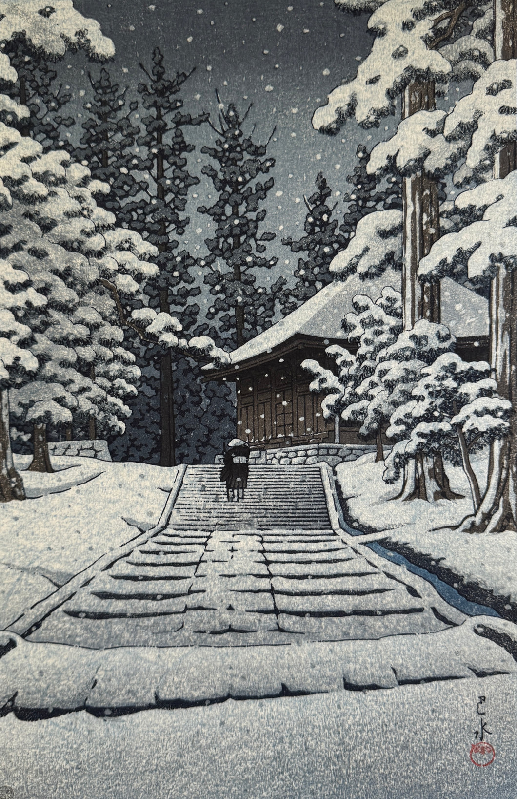 【Genuine guarantee】Kawase Hasui, HALL OF THE GOLDEN HUE,HIRAIZUMI 