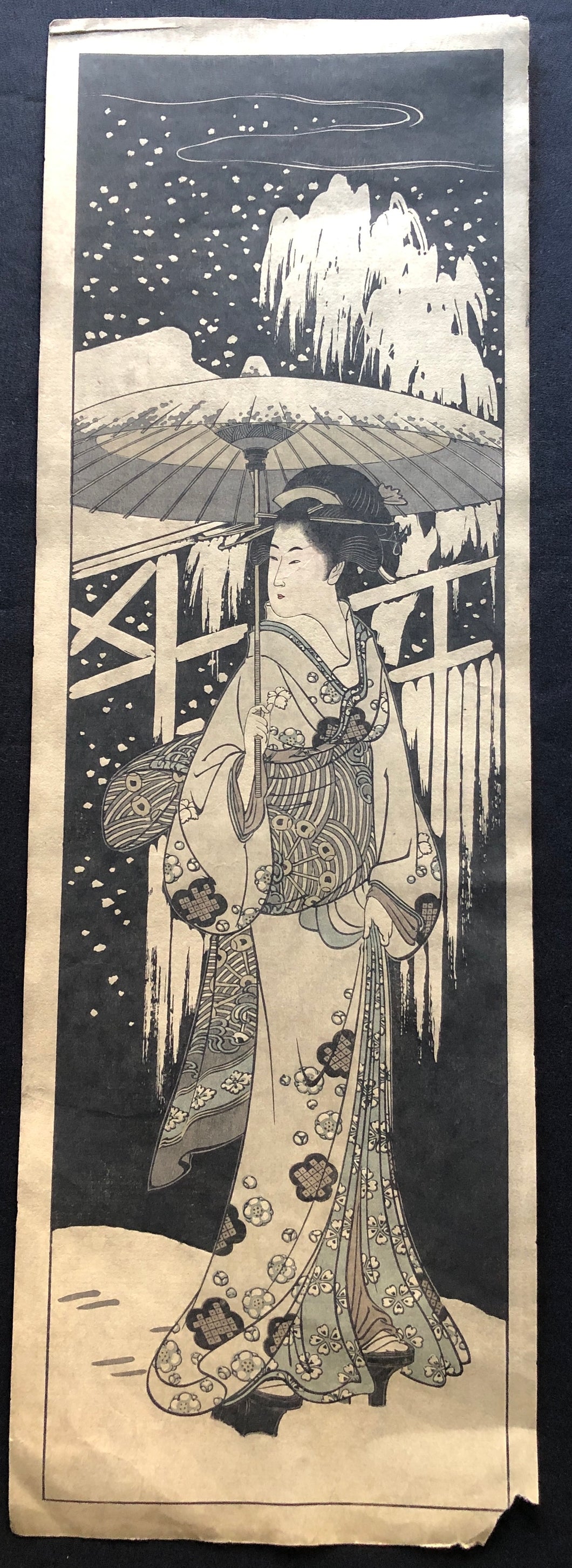 作者不詳　美人画　木版画