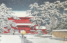 Load image into Gallery viewer, 【Genuine guarantee】 Kawase Hasui, Snow at Zojo Temple, 1929
