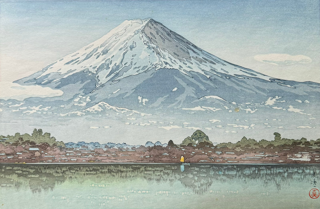 【真作保証】土屋光逸　朝の富士　河口湖　