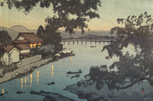 Load image into Gallery viewer, 【真作保証】吉田博　日田筑後川の夕
