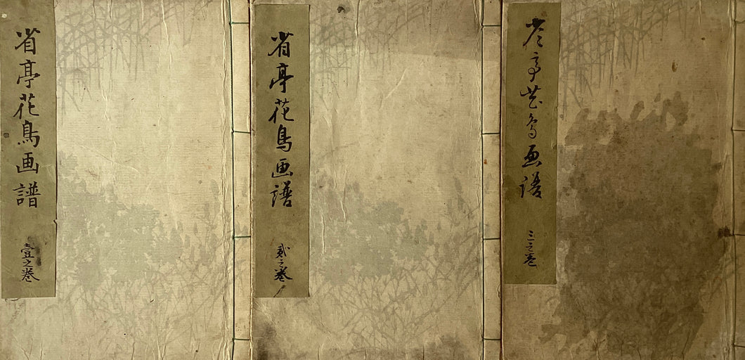 【真作保証】渡邉省亭　省亭花鳥画譜　壱、弐、三
