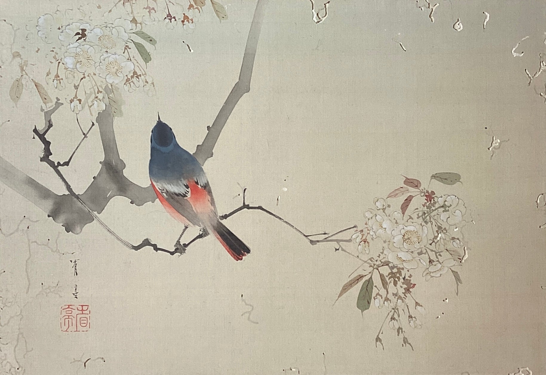 木版画 色紙 大正14年 廣重 渡辺省亭 土田麦仙 骨董 土田麦僊