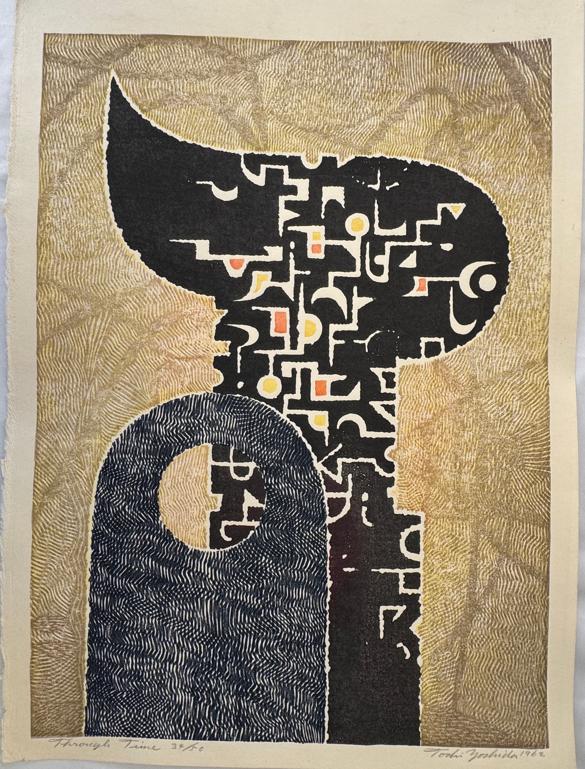 真作保証】吉田遠志 Through Time 1962 Yoshida Toshi Sosakuhanga