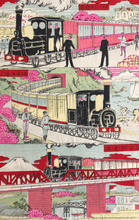 画像をギャラリービューアに読み込む, おもちゃ絵　蒸気車鉄道進行の図　（高架鉄道線）　
