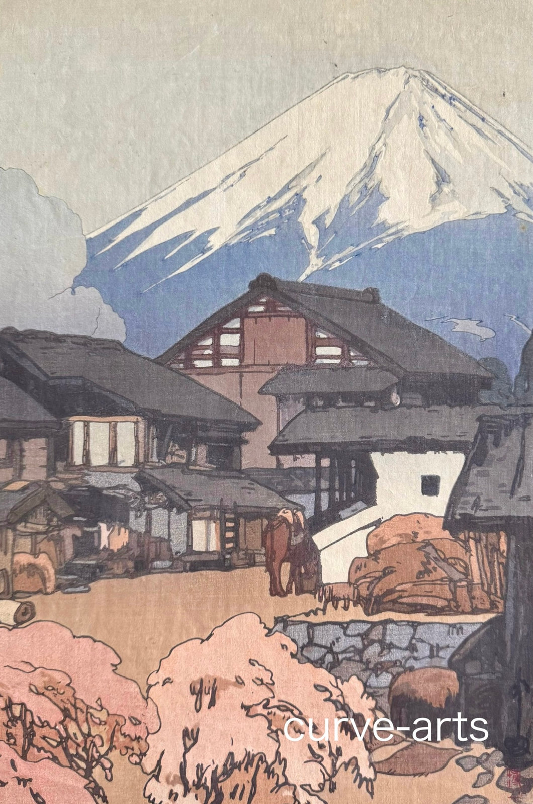 【真作保証】吉田博　富士拾景　船津　自摺