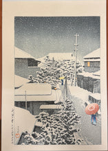 画像をギャラリービューアに読み込む, 【真作保証】川瀬巴水　代地の雪　
