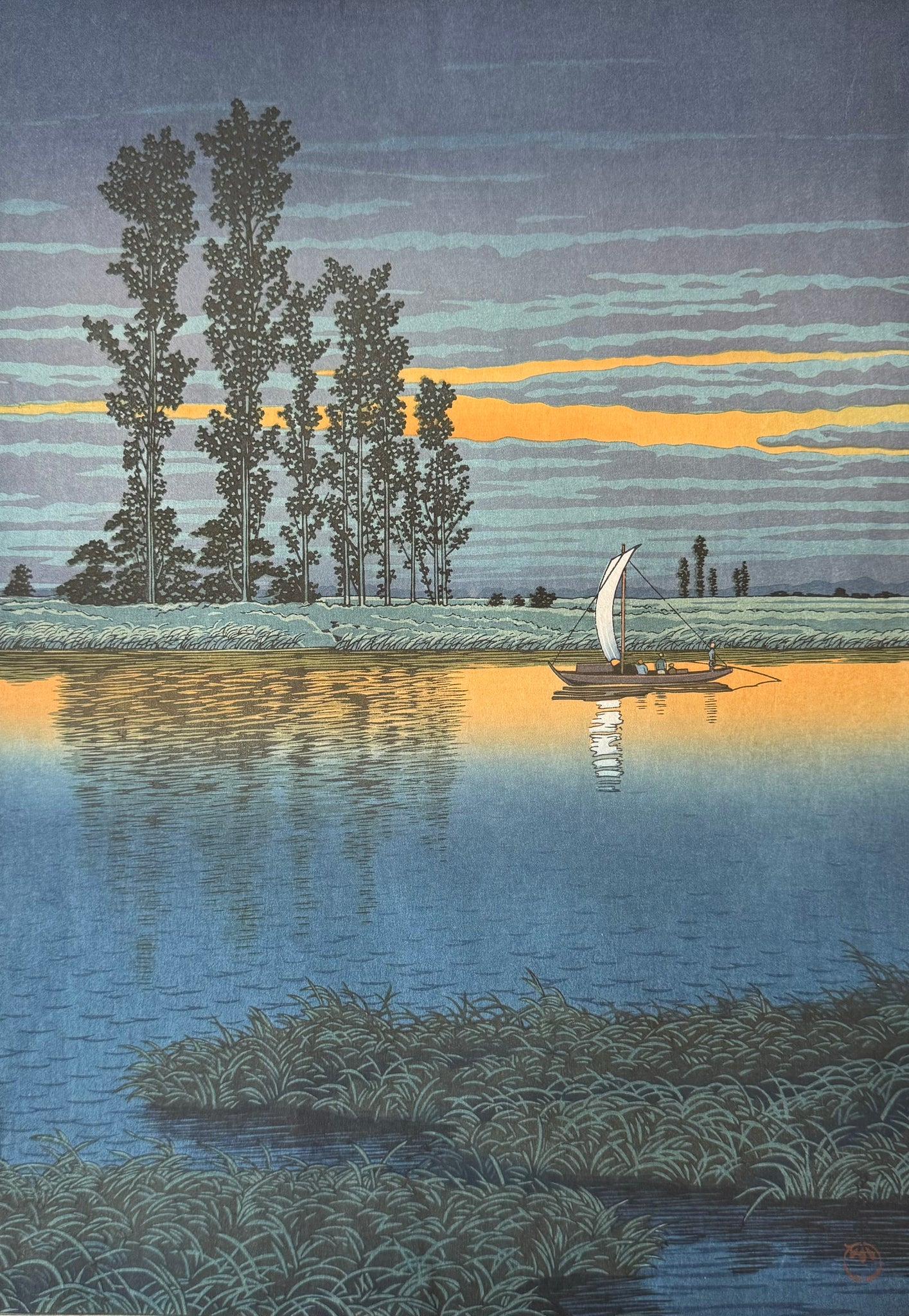 【真作保証】川瀬巴水 牛堀の夕暮 昭和五年 木版画 Kawase Hasui Japanese woodblock print – curve ...