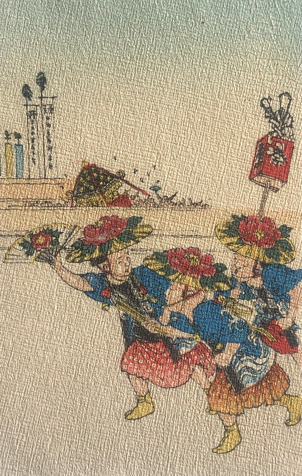 ちりめん　木版画　小判
