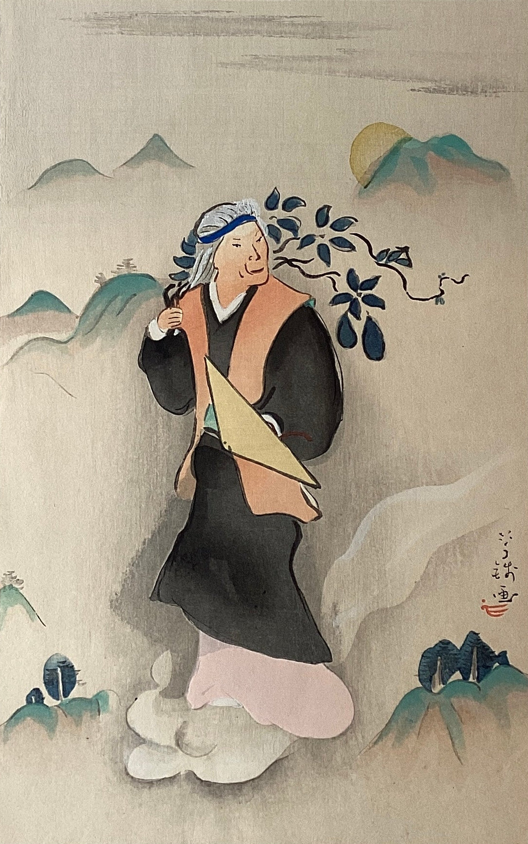 真作保証】小川芋銭 木版画 Ogawa Usen Japanese woodblock print