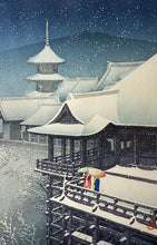 画像をギャラリービューアに読み込む, 【真作保証】川瀬巴水　春の雪 (京の清水)
