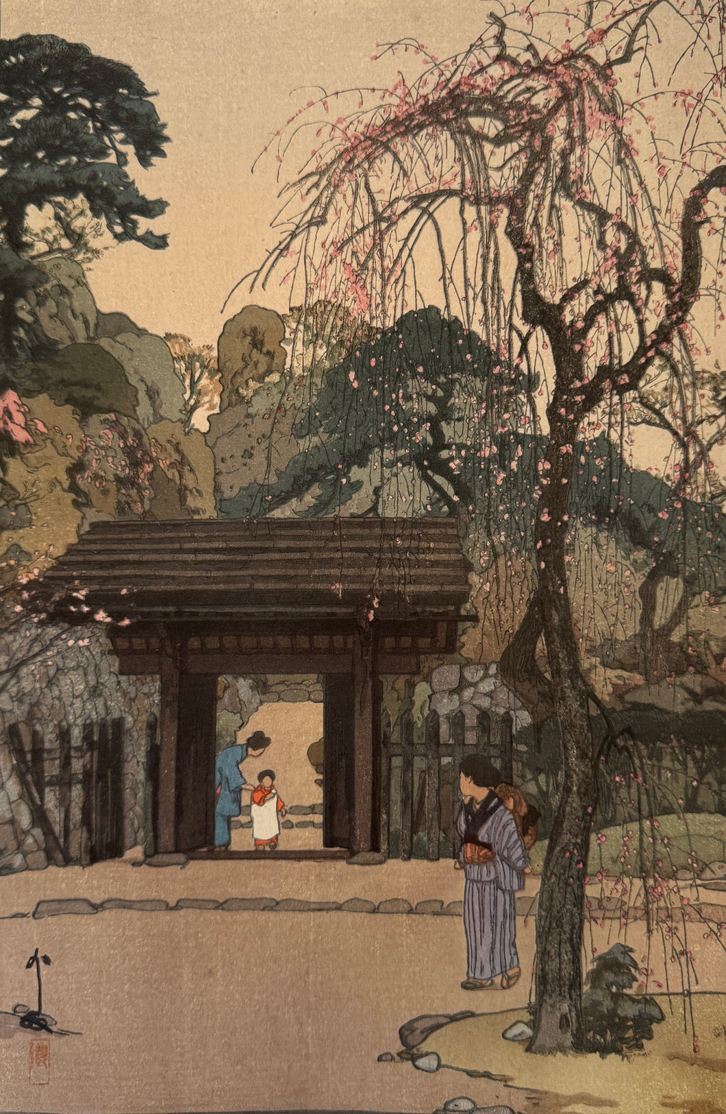 吉田博、梅之家、希少な額装用画集より、新品高級額装付、状態良好 真作保証】吉田博 梅之家 yoshida hiroshi plum gateway 1935 Japanese