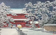 画像をギャラリービューアに読み込む, ありがとうございました【真作保証】川瀬巴水　雪の増上寺
