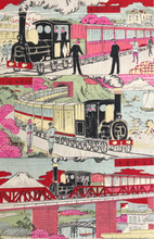 画像をギャラリービューアに読み込む, おもちゃ絵　蒸気車鉄道進行の図　（高架鉄道線）　
