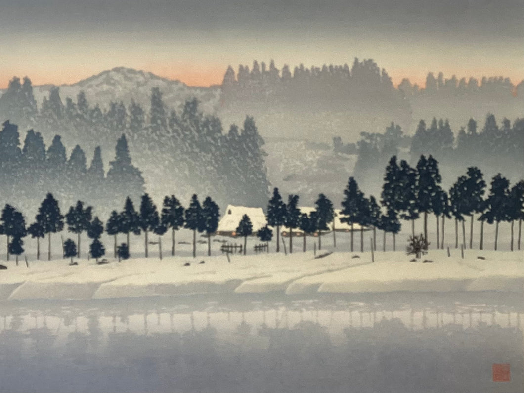 【真作保証】宮本秋風　雪景　