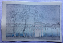 Load image into Gallery viewer, 【真作保証】川瀬巴水　夜の池畔　不忍池　
