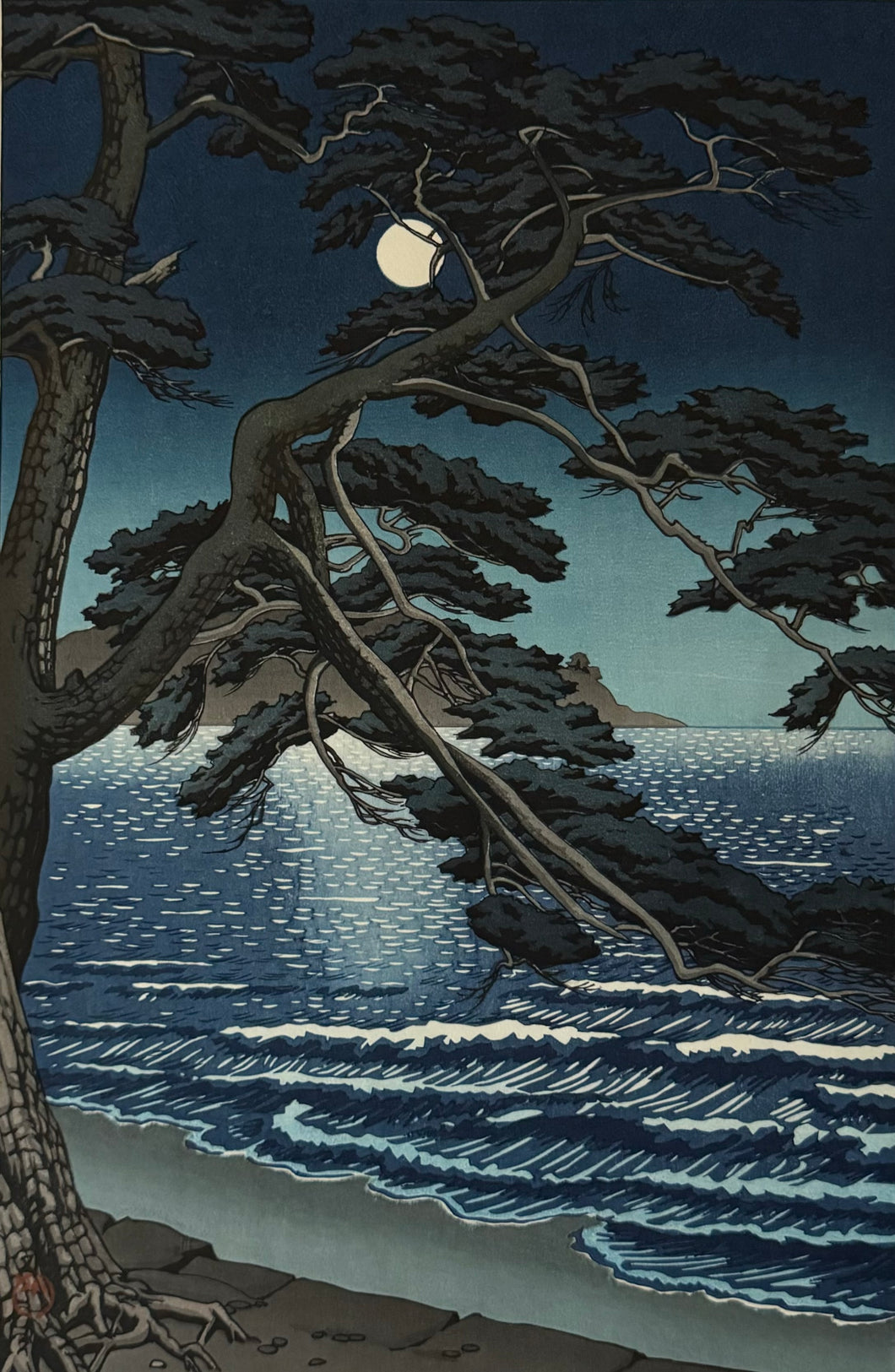 商談中【真作保証】川瀬巴水　月夜の江の島